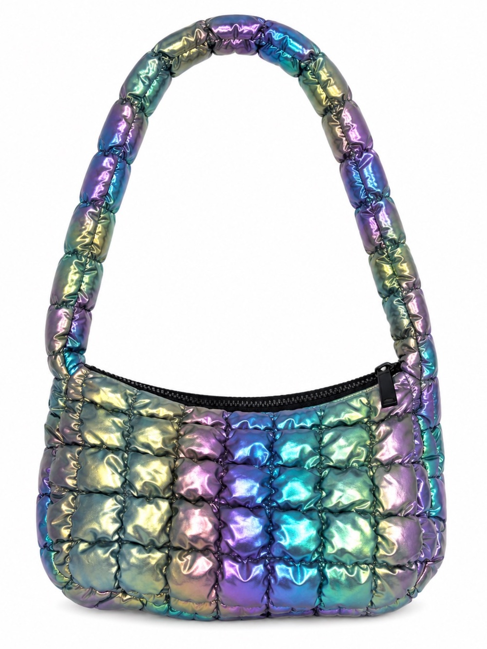 EARTHBOUND Iridescent Quilted Crossbody Bag - Rainbow Metallic